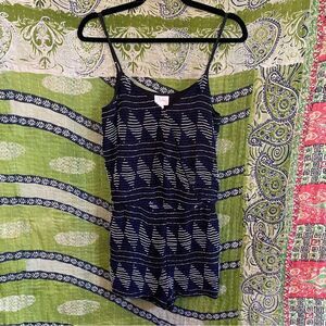 Parker x Anthropologie Harrison Black/ Silver/ Navy Beaded Romper Size M…